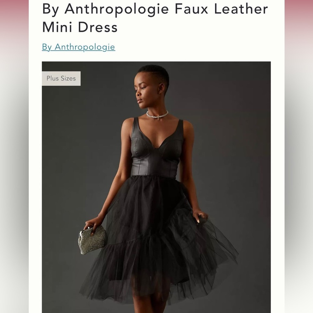 Anthropologie Faux Leather mini dress